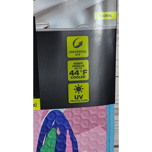 Auto Drive Accordion 63”x28.5” Universal Fit UV Protection Floral Car Sun Shade - Picture 15 of 16